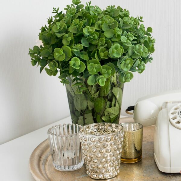 7 Maços De Eucalipto Artificial (6 Hastes Em Cada Maço) - Par