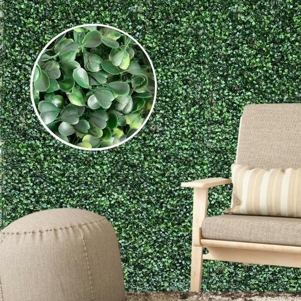 7 Painéis De Folhagens Verdes De Buxinho Artificial Ideal Par