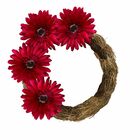 7 Unidades De Gerbera Artificial Vermelha Com Galho Flexível