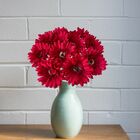 7 Unidades De Gerbera Artificial Vermelha Com Galho Flexível