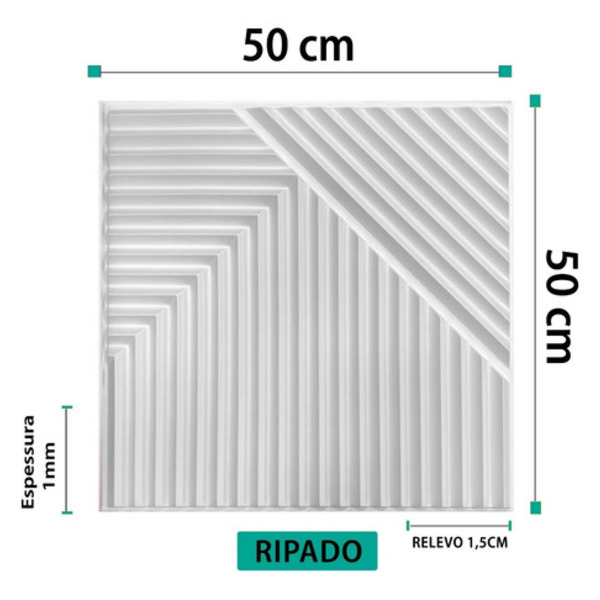 7m² Ripado Ilove3d Revestimento 3d Decorativo De Parede Kit