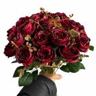 8 Arranjo Floral Com Buquê De Rosas Vermelhas Artificiais Dec