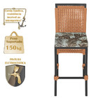 8 Banquetas Em Alumínio Roma Preta Corda Náutica Tecido 6