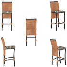 8 Banquetas Em Alumínio Roma Preta Corda Náutica Tecido 6