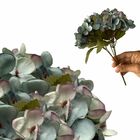 8 Buquês De Mini Hortênsias 26 Cm Artificiais Flor Azul Para