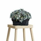 8 Buquês De Mini Hortênsias 26 Cm Artificiais Flor Azul Para