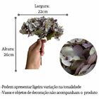 8 Buquês De Mini Hortênsias 26 Cm Artificiais Flor Lilás Para