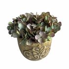 8 Buquês De Mini Hortênsias 26 Cm Artificiais Flor Verde Para