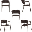 8 Cadeiras Atenas Tricô Náutico E Alumínio Com Proteção Uv Pa