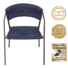 8 Cadeiras Atenas Tricô Náutico E Alumínio Com Proteção Uv Pa