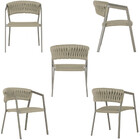 8 Cadeiras Atenas Tricô Náutico E Alumínio Com Proteção Uv Pa