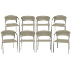 8 Cadeiras Atenas Tricô Náutico E Alumínio Com Proteção Uv Pa