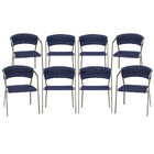 8 Cadeiras Atenas Tricô Náutico E Alumínio Com Proteção Uv Pa