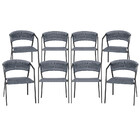 8 Cadeiras Atenas Tricô Náutico E Alumínio Com Proteção Uv Pa