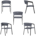 8 Cadeiras Atenas Tricô Náutico E Alumínio Com Proteção Uv Pa