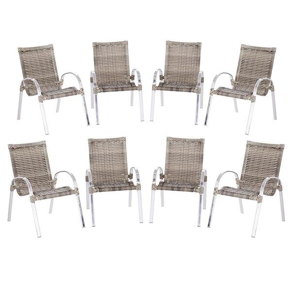 8 Cadeiras Colombia Para Área Externa, Edícula Em Aluminio E