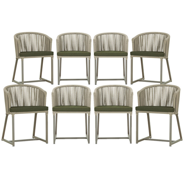 8 Cadeiras De Jantar Área Noronha Em Alumínio Com Pintura Fen