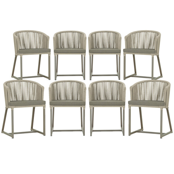 8 Cadeiras De Jantar Área Noronha Em Alumínio Com Pintura Fen