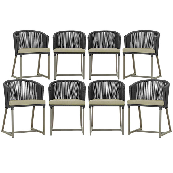 8 Cadeiras De Jantar Área Noronha Em Alumínio Com Pintura Fen