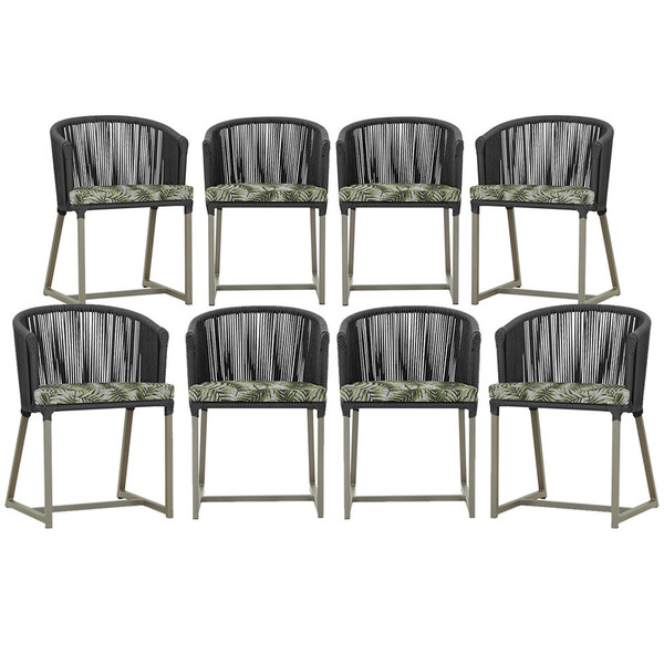 8 Cadeiras De Jantar Área Noronha Em Alumínio Com Pintura Fen