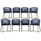 8 Cadeiras De Jantar Área Noronha Em Alumínio Com Pintura Fen