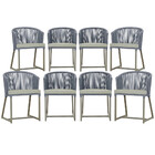 8 Cadeiras De Jantar Área Noronha Em Alumínio Com Pintura Fen