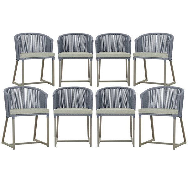 8 Cadeiras De Jantar Área Noronha Em Alumínio Com Pintura Fen