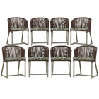 8 Cadeiras De Jantar Área Noronha Em Alumínio Com Pintura Fen