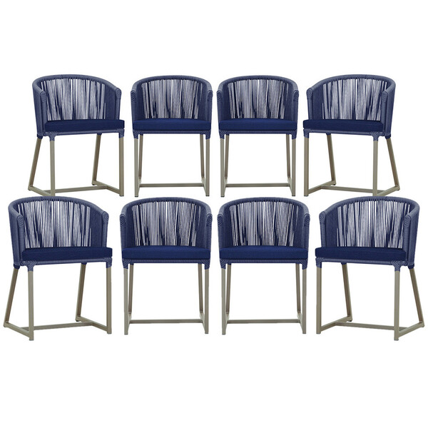 8 Cadeiras De Jantar Área Noronha Em Alumínio Com Pintura Fen