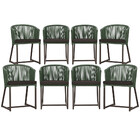 8 Cadeiras De Jantar Área Noronha Em Alumínio Com Pintura Mar