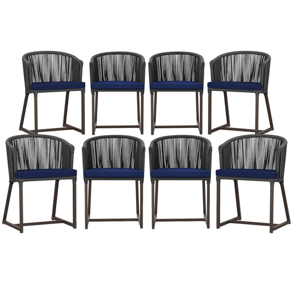 8 Cadeiras De Jantar Área Noronha Em Alumínio Com Pintura Mar