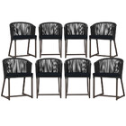 8 Cadeiras De Jantar Área Noronha Em Alumínio Com Pintura Mar