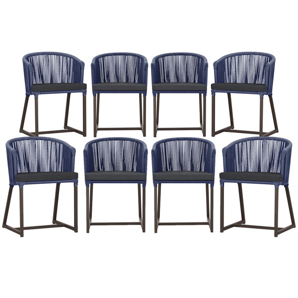 8 Cadeiras De Jantar Área Noronha Em Alumínio Com Pintura Mar