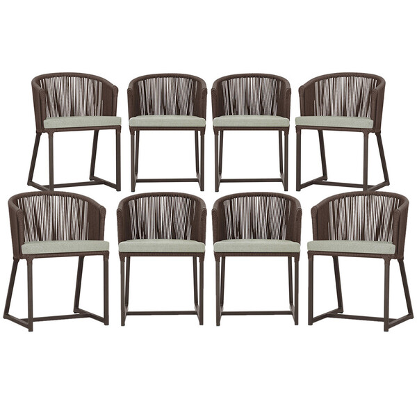 8 Cadeiras De Jantar Área Noronha Em Alumínio Com Pintura Mar