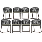 8 Cadeiras De Jantar Área Noronha Em Alumínio Com Pintura Mar