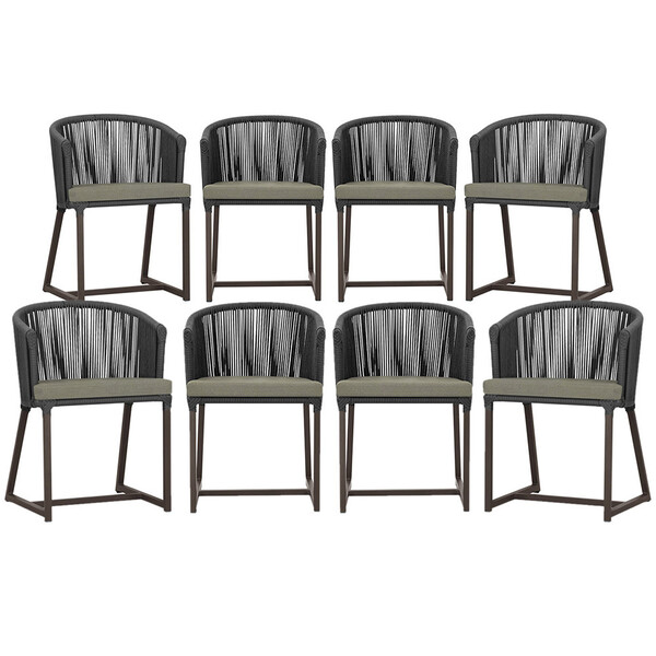 8 Cadeiras De Jantar Área Noronha Em Alumínio Com Pintura Mar