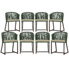 8 Cadeiras De Jantar Área Noronha Em Alumínio Com Pintura Mar