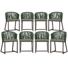 8 Cadeiras De Jantar Área Noronha Em Alumínio Com Pintura Mar