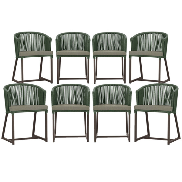 8 Cadeiras De Jantar Área Noronha Em Alumínio Com Pintura Mar