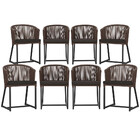 8 Cadeiras De Jantar Área Noronha Em Alumínio Com Pintura Pre