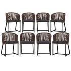 8 Cadeiras De Jantar Área Noronha Em Alumínio Com Pintura Pre