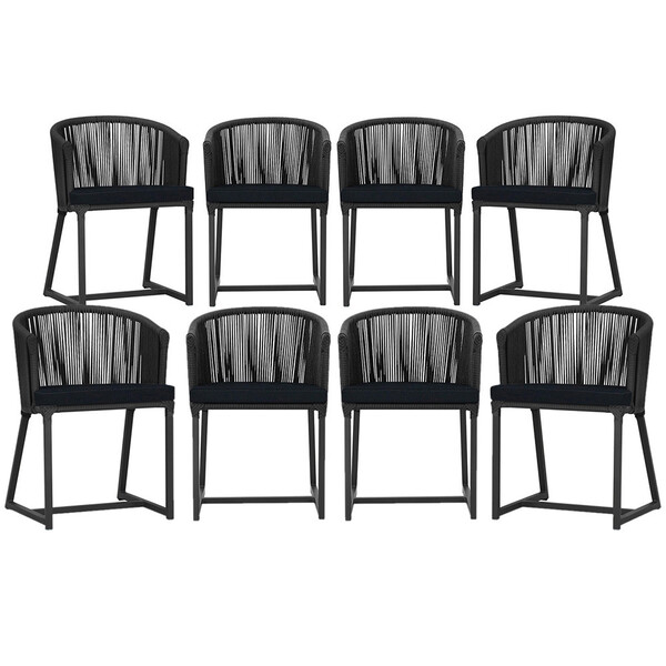 8 Cadeiras De Jantar Área Noronha Em Alumínio Com Pintura Pre