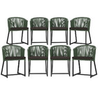 8 Cadeiras De Jantar Área Noronha Em Alumínio Com Pintura Pre