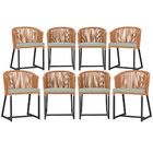 8 Cadeiras De Jantar Área Noronha Em Alumínio Com Pintura Pre