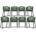 8 Cadeiras De Jantar Área Noronha Em Alumínio Com Pintura Pre