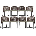 8 Cadeiras De Jantar Área Noronha Em Alumínio Com Pintura Pre