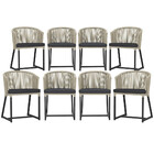 8 Cadeiras De Jantar Área Noronha Em Alumínio Com Pintura Pre