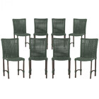 8 Cadeiras De Jantar Cannes De Alumínio Com Pintura Marrom E