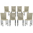 8 Cadeiras De Jantar Cannes De Alumínio Com Pintura Preta E T