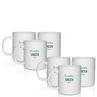 8 Canecas Brancas Eco Seja Verde Krystalon